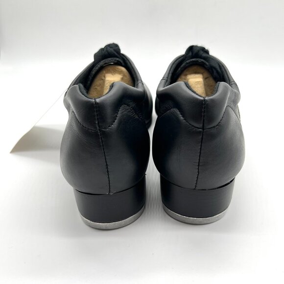 11.5W 11.5 WIDE WIDTH Capezio Womens CG09 Black Leather Oxford Tap Dance‎ Shoes - Picture 7 of 13